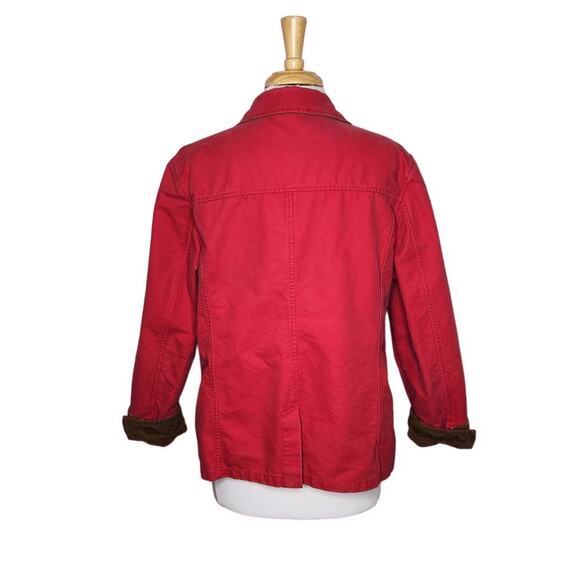 Lands' End Red Button Front Denim Jacket L(14-16) - Picture 3 of 8